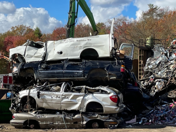 junk vehicle pickups at scrap metal yard