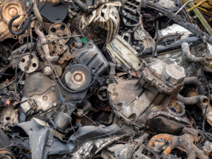 car parts, scrap metal