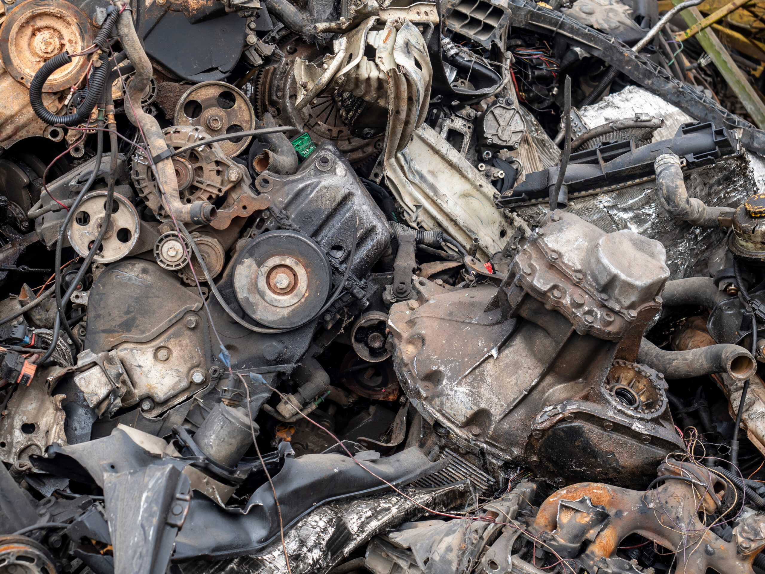 car parts, scrap metal